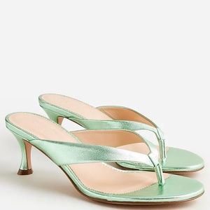 J Crew - VIOLETTA MADE-IN-ITALY THONG SANDALS IN METALLIC LEATHER - Size 8.5